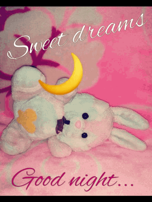 Good Night Sweet Dreams Pink Bunny GIF
