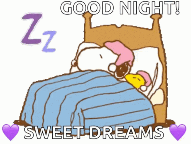 Good Night Sweet Dreams Sleeping Snoopy GIF