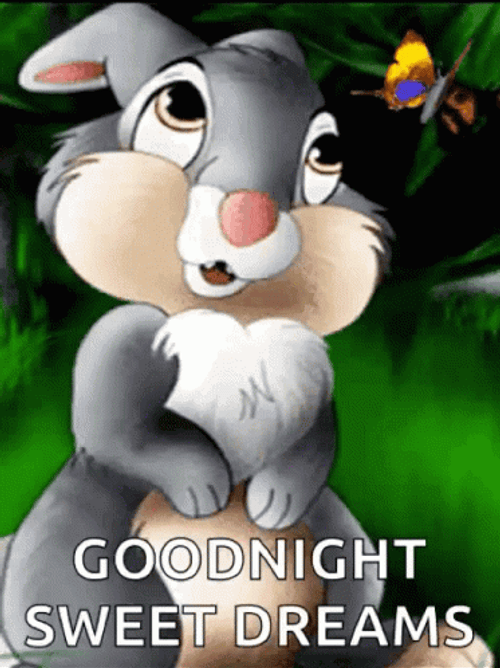 Good Night Sweet Dreams Stunned Bunny GIF