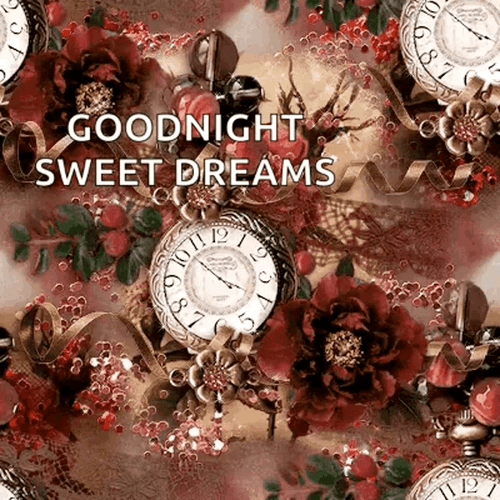 Good Night Sweet Dreams Vintage Clock GIF