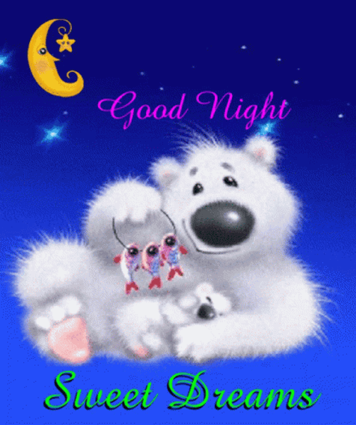 Good Night Sweet Dreams White Bear GIF