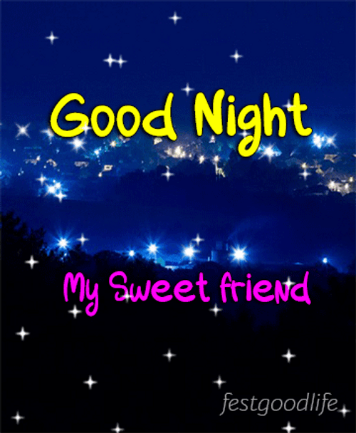 Good Night Sweet Friend Shiny Night Stars GIF