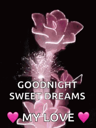 Good Night Sweetheart Glowing Flower GIF