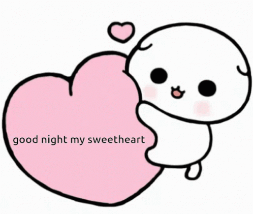 Good Night Sweetheart Heart Plush Cuddle GIF