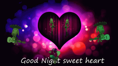 Good Night Sweetheart Light Bubbles Heart GIF