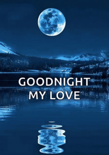 Good Night Sweetheart Night Moon Reflection GIF