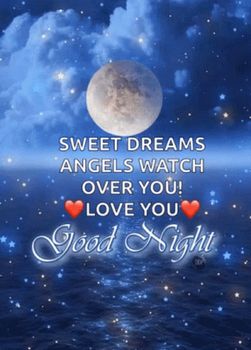 Good Night Sweetheart Ocean Moon Clouds GIF