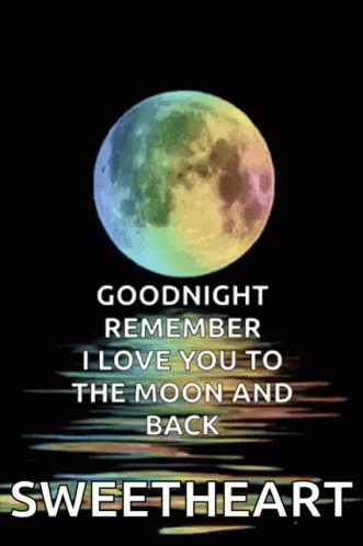 Good Night Sweetheart Rainbow Moon GIF
