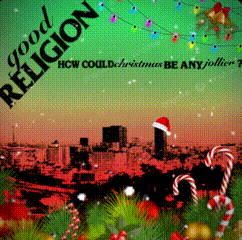 Good Religion City Skyline and Candy Canes Poster