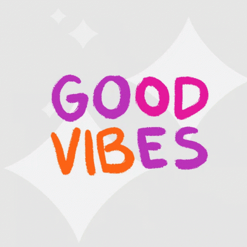 Good Vibes Simple Word Text Art GIF