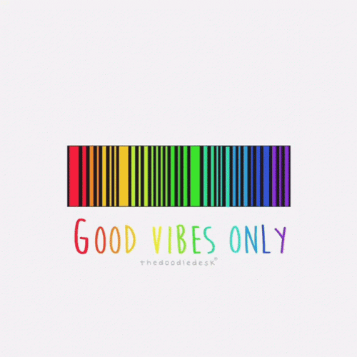 Good Vibes Only Rainbow Bar Code GIF
