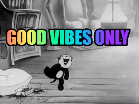 Good Vibes Only Vintage Felix The Cat GIF
