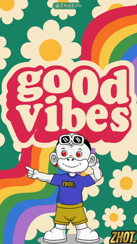 Good Vibes Poster Cartoon Character