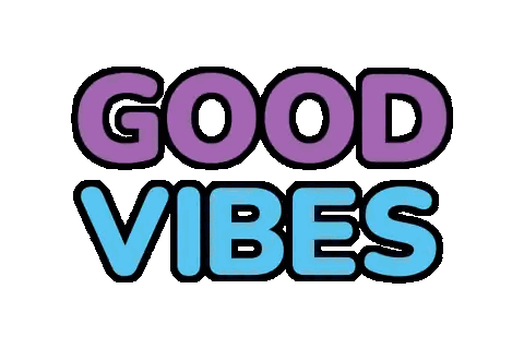 Good Vibes Text in Purple and Blue