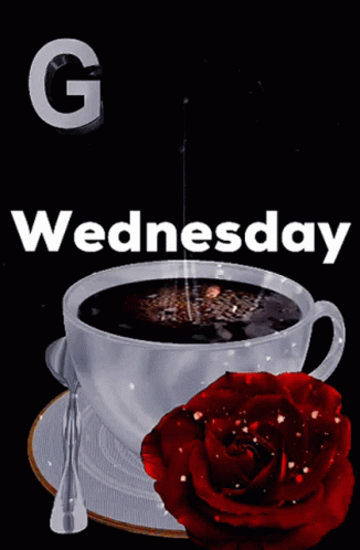 Good Wednesday Morning Shimmering Red Rose GIF