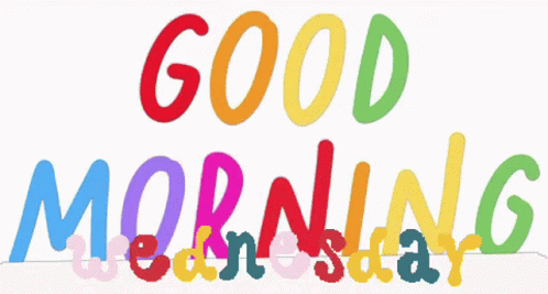 Good Wednesday Morning Colorful Text Design GIF