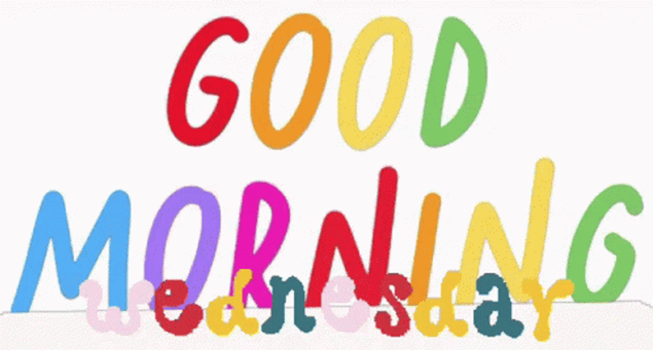 Good Wednesday Morning Colorful Text Design GIF