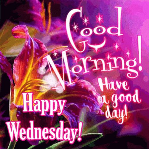 Good Wednesday Morning Sparkling Flowers GIF