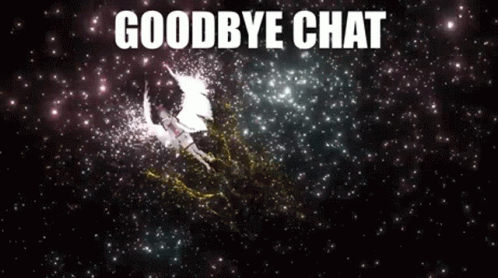 Goodbye Chat Unicorn Flying Through Stars