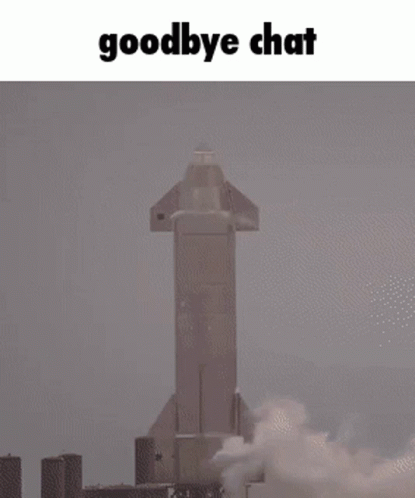 Goodbye Meme Chat Rocket Launch GIF