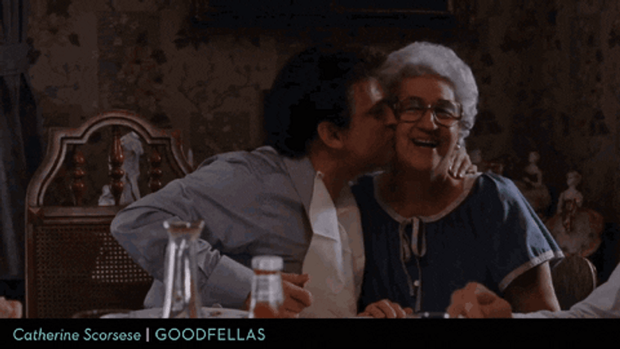 Goodfellas Tommy Devito Giving Mother Kiss On Cheek GIF