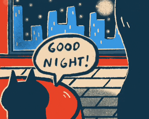 Goodnight Animated City Cat GIF