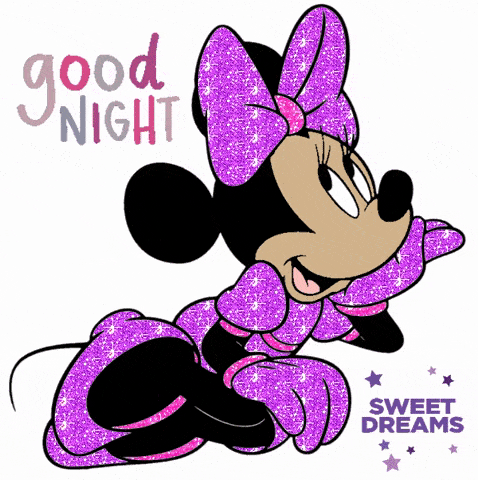 Goodnight Beautiful Purple Minnie Mouse Sweet Dreams GIF