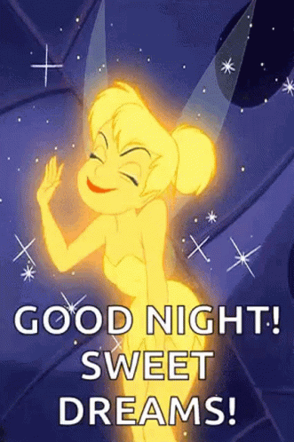 Goodnight Beautiful Sweet Dreams Tinkerbell Waving GIF