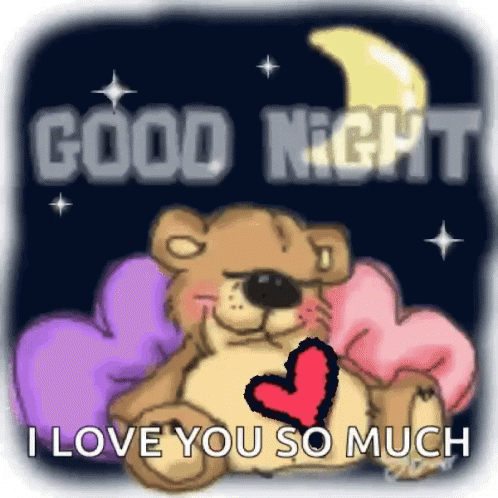 Goodnight I Love You Sleeping Bear GIF