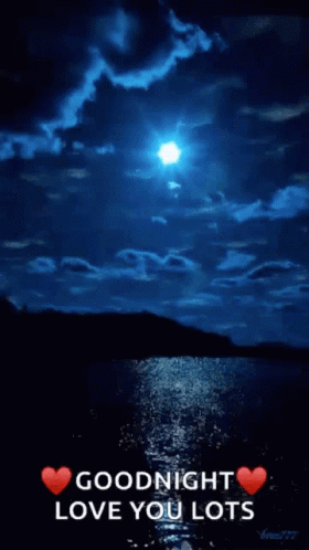 Goodnight Love You Lots Message with Full Moon
