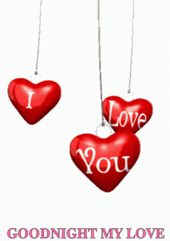 Goodnight My Love Dangling Hearts GIF