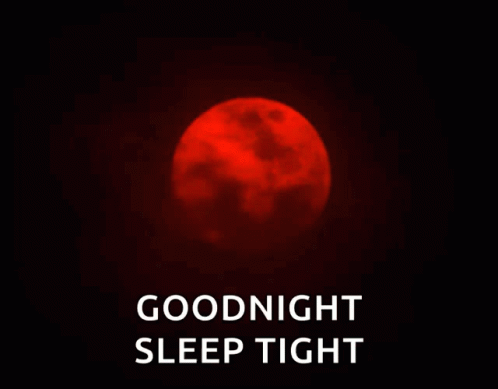 Goodnight Sleep Tight Poster With Red Moon