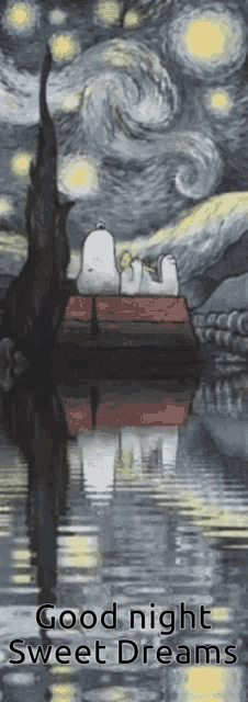 Goodnight Snoopy Starynight Gif GIF