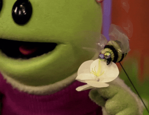 Goofy Ahh Bee Nanalan' White Flower GIF