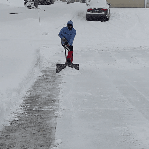 Goofy Ahh Griddy Snow Raking GIF