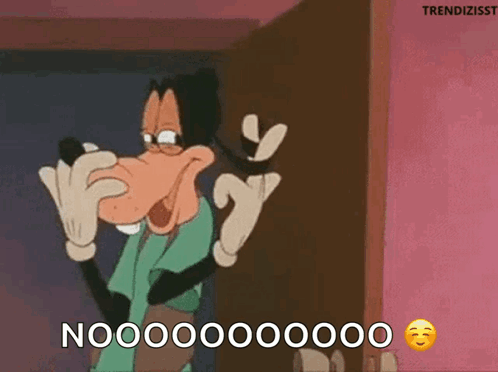 Goofy Cartoon Character Saying No