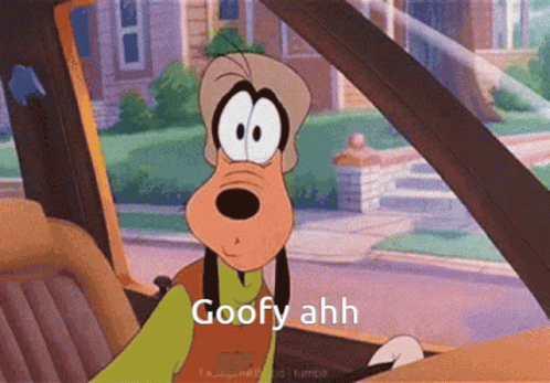Goofy From Mickey Mouse Is Driving A Car And Says Goofy Ahh GIF