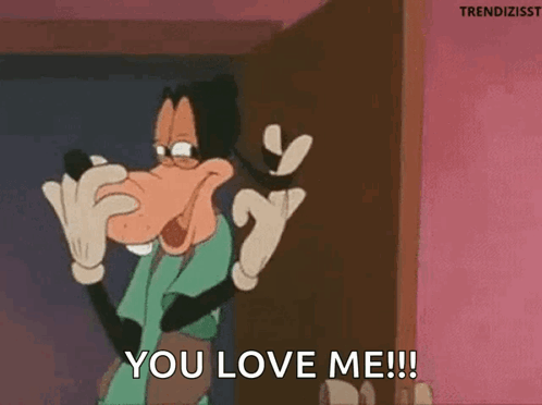 Goofy Saying You Love Me GIF