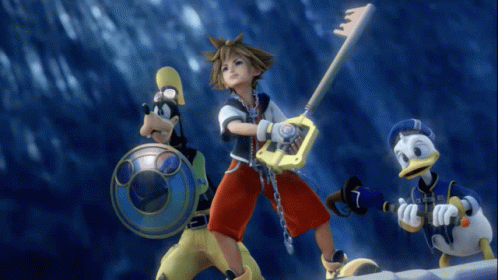 Goofy Sora And Donald Duck Standing Together GIF