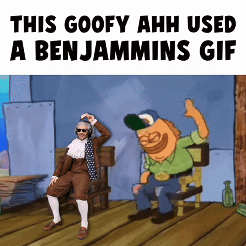 Goofy Spongebob With Benjamin Money GIF