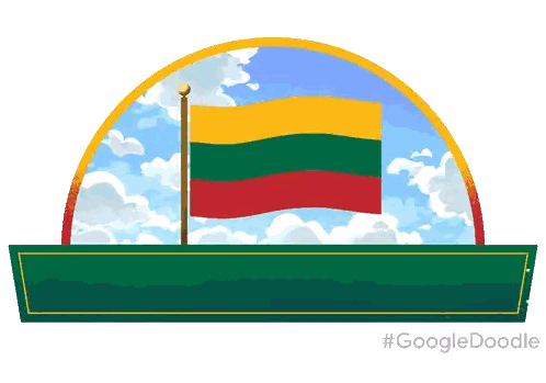 Google Doodle Flag With Blue Sky