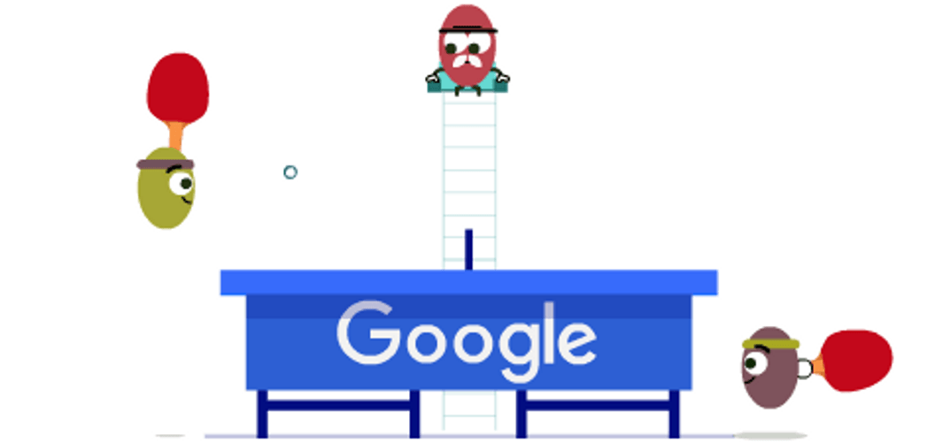 Google Doodle Fruit Games Ping Pong GIF
