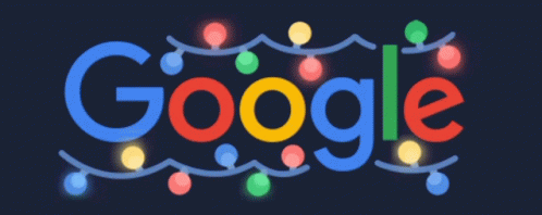 Google Logo Decorated with Christmas Lights