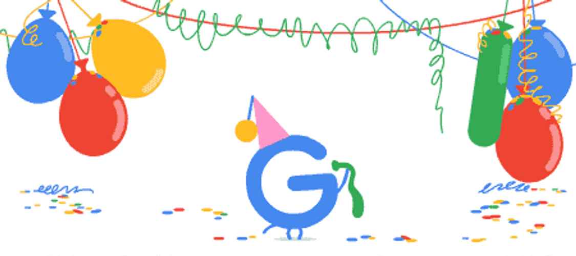Google Name Art Balloon Party GIF