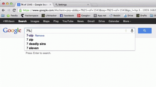 Google Search 7% 1543 Returns 720,000 Results