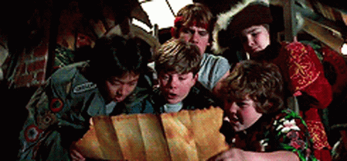 Goonies Kids Are Checking The Maps GIF