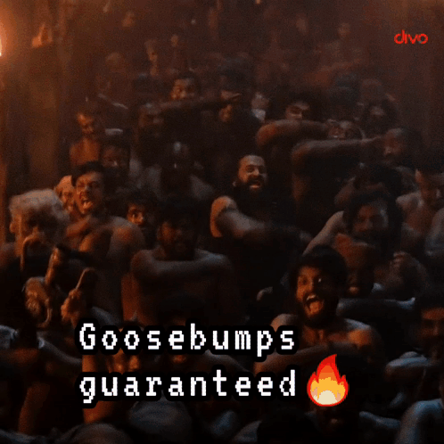 Goosebumps Guaranteed Is Written On A Picture Of Two Men GIF