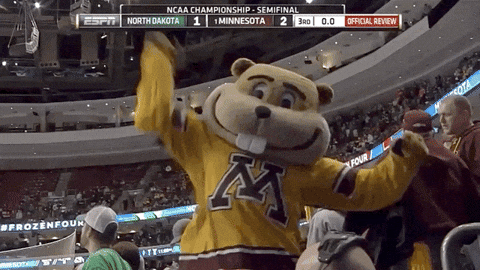 Gophers Mascot Being Ecstatic GIF