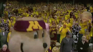 Gophers Mascot Cheers For The Team GIF