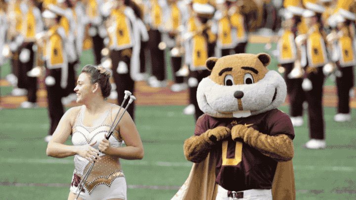 Gophers Mascot In High Spirit GIF